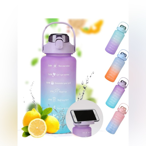 Other - Purple/green ombré  42ozBottle with Hydration Measurements and Flip-Top Lids